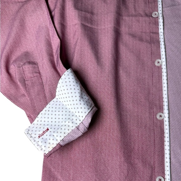 Report Collection X4 Performance Stretch Slim Fit Shirt Burgundy Small - Picture 9 of 10